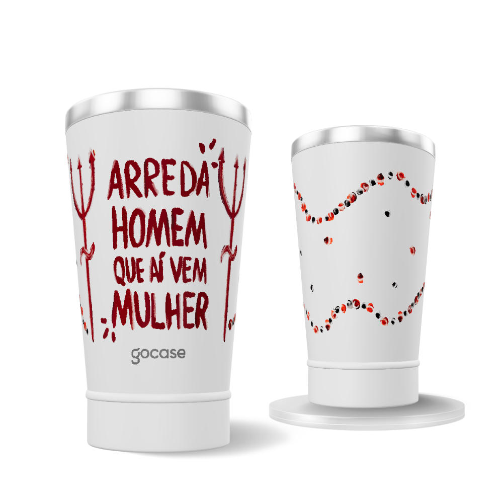Copo Térmico + Ebook - Exu - Arreda Homem Que Aí Vem Mulher