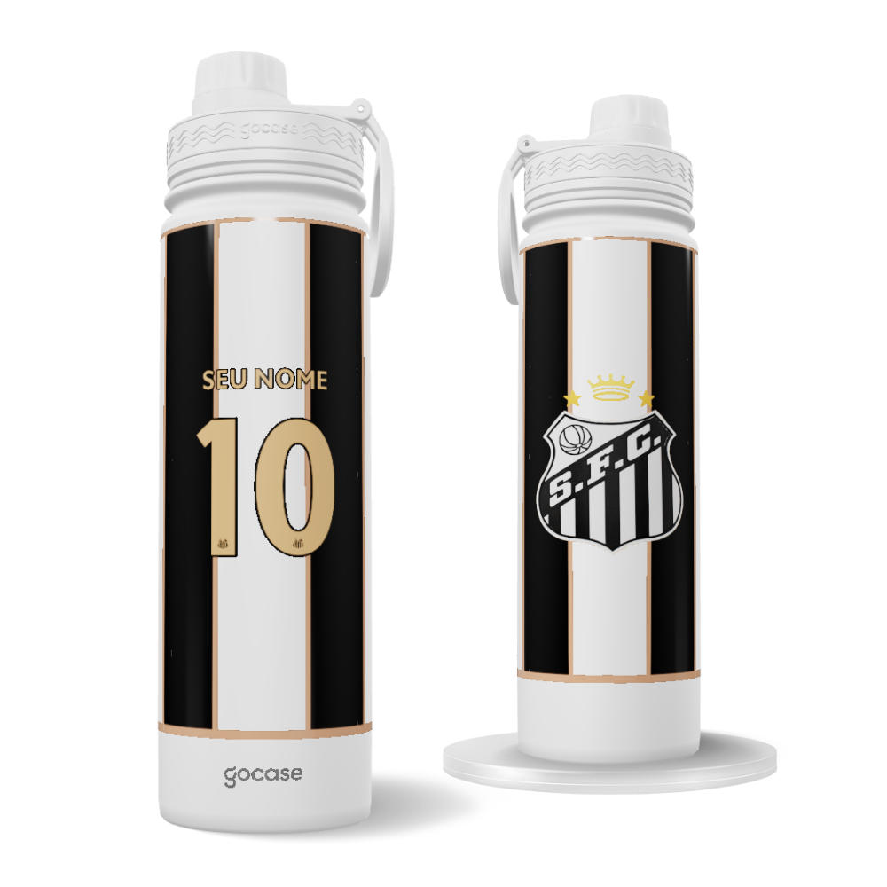 Garrafa Térmica Fresh + Ebook - Santos - Escudo 2024 Personalizado Garrafa Térmica Fresh + Ebook - Santos - Escudo 2024 Personalizado