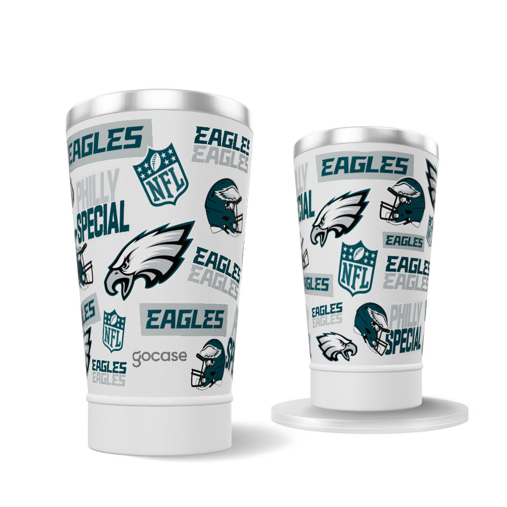 Copo Térmico Cerveja + Ebook - NFL - Philadelphia Eagles - Pattern