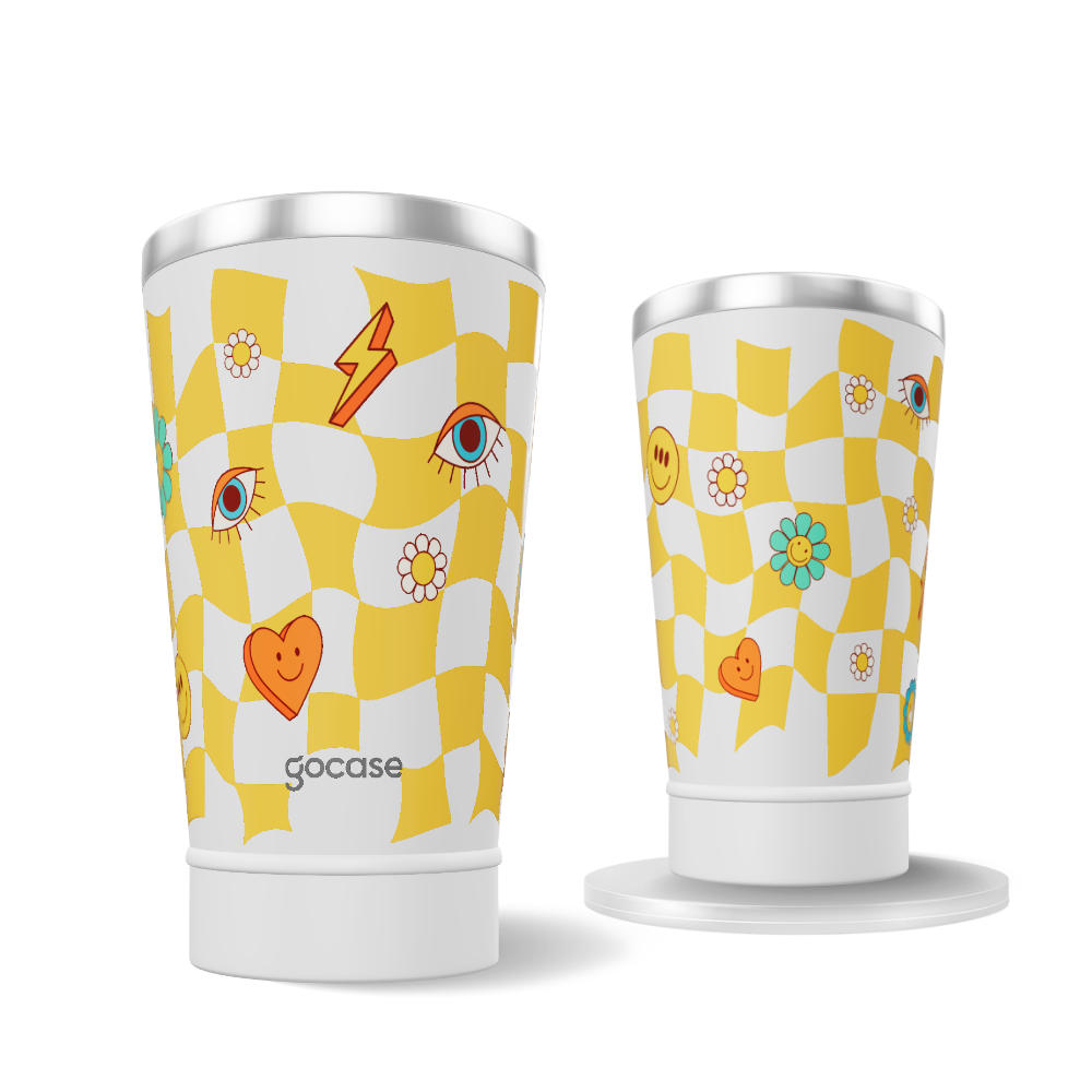 Copo Térmico + Ebook - Groovy Patches