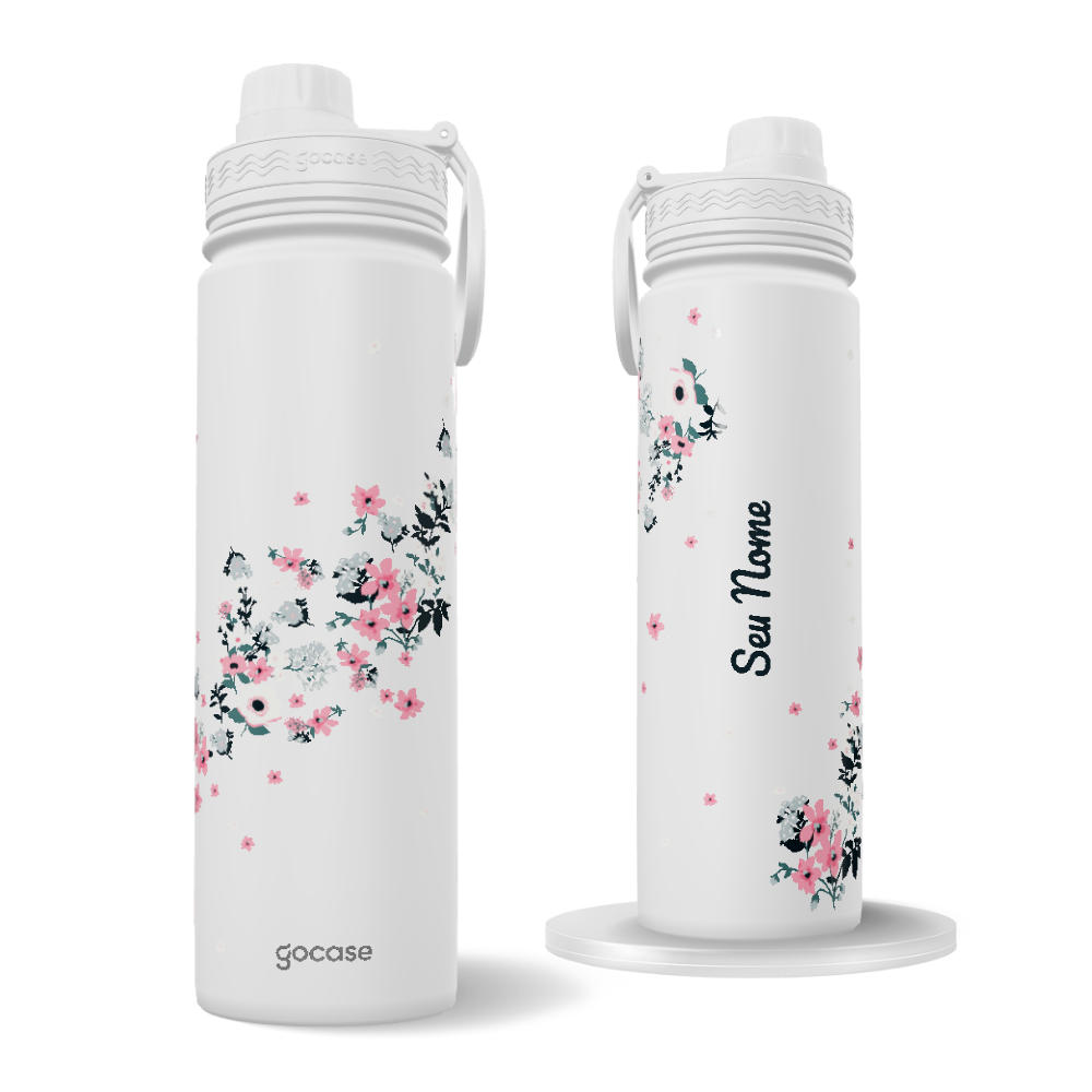 Garrafa Térmica Fresh + Ebook - Bem Floral - Lateral