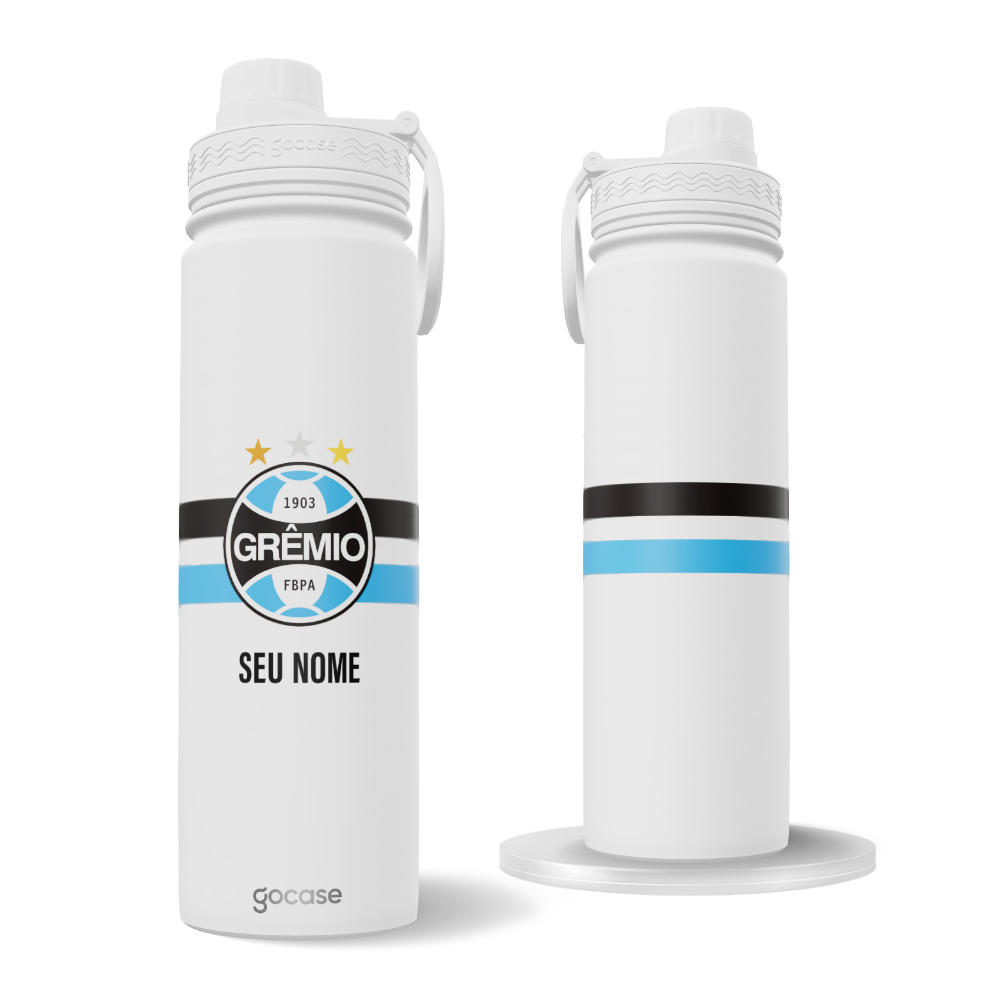 Garrafa Térmica Fresh + Ebook - Grêmio Listras Tricolores