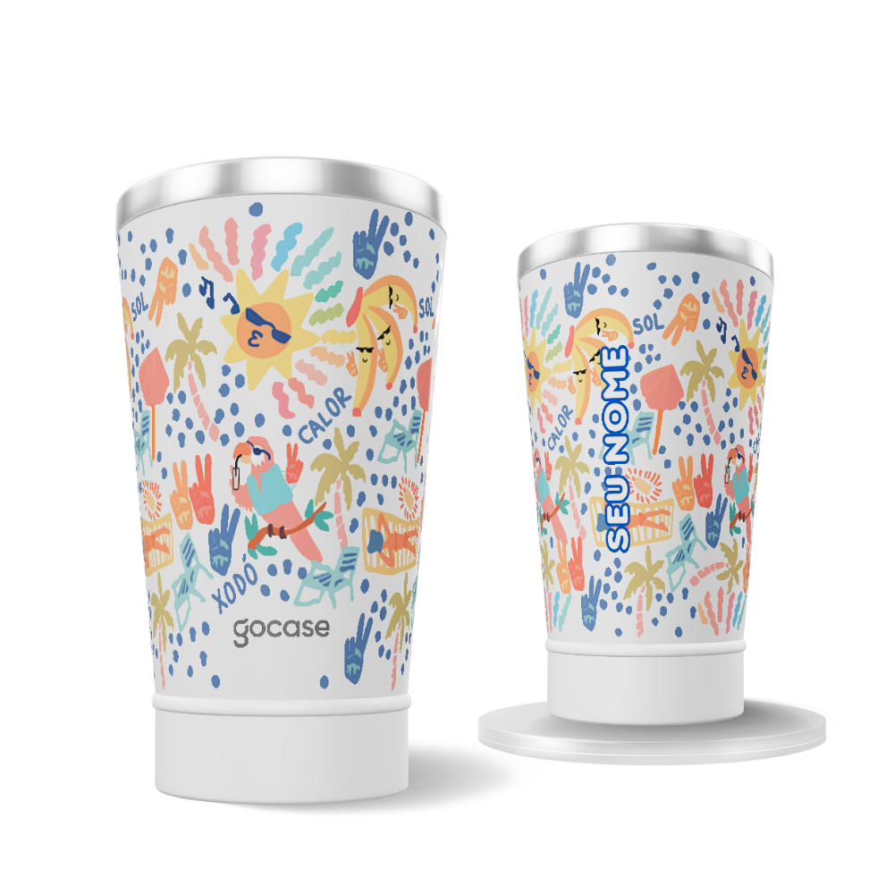 Copo Térmico Cerveja + Ebook - Verão Pattern