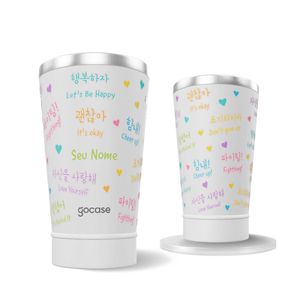 Copo Térmico + Ebook - Frases Coreanas Motivadoras