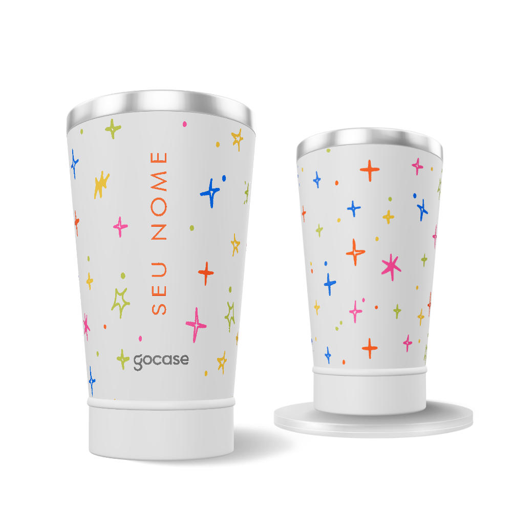 Copo Térmico + Ebook - Brilhos Coloridos