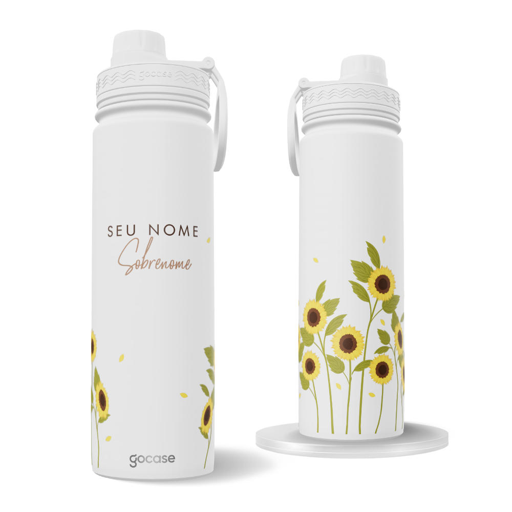 Garrafa Térmica Fresh + Ebook - Campo de Girassóis