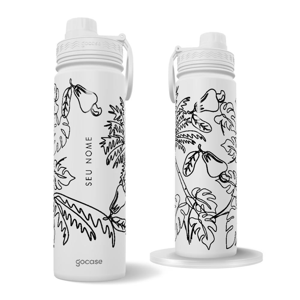 Garrafa Térmica Fresh + Ebook - Tropical Lineart