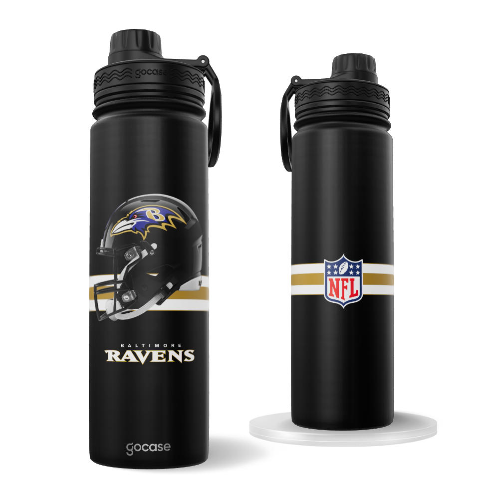 Garrafa Térmica Fresh + Ebook - NFL - Baltimore Ravens - Helmet