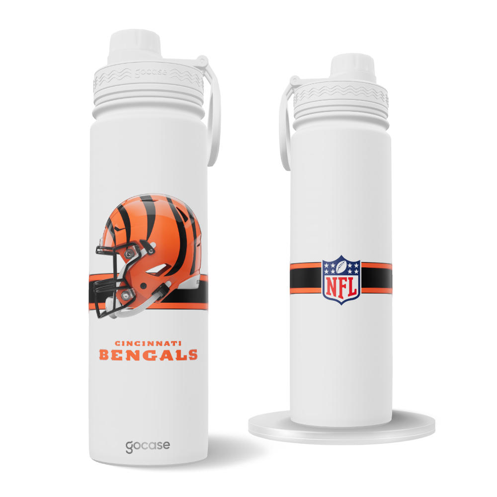Garrafa Térmica Fresh + Ebook - NFL - Cincinnati Bengals - Helmet