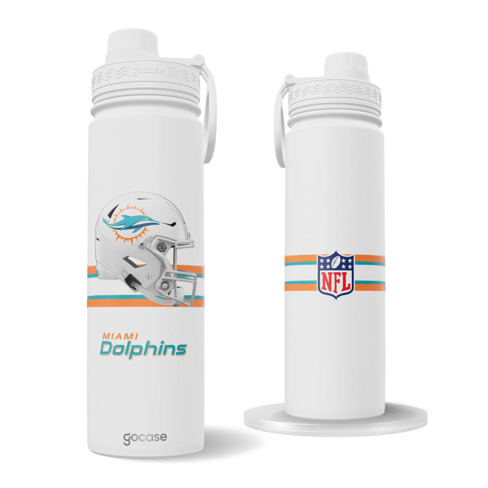 Garrafa Térmica Fresh + Ebook - NFL - Miami Dolphins - Helmet