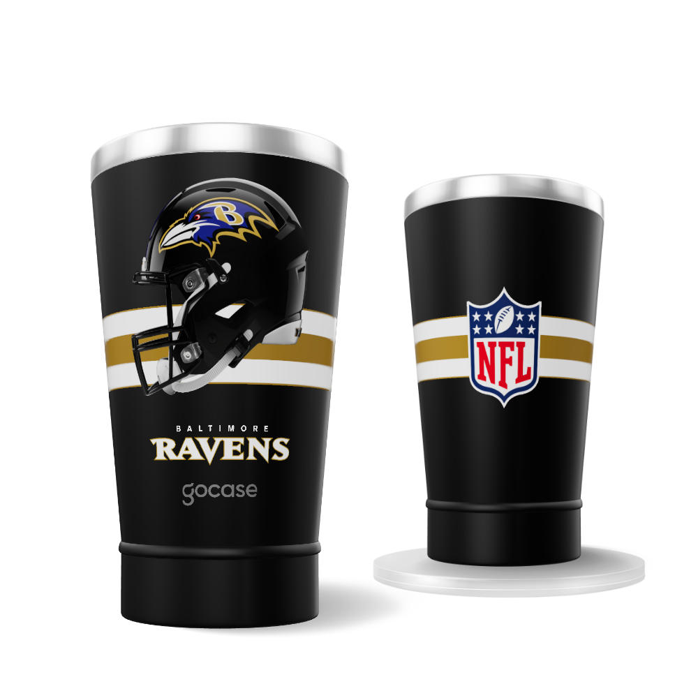 Copo Térmico Cerveja + Ebook - NFL - Baltimore Ravens - Helmet