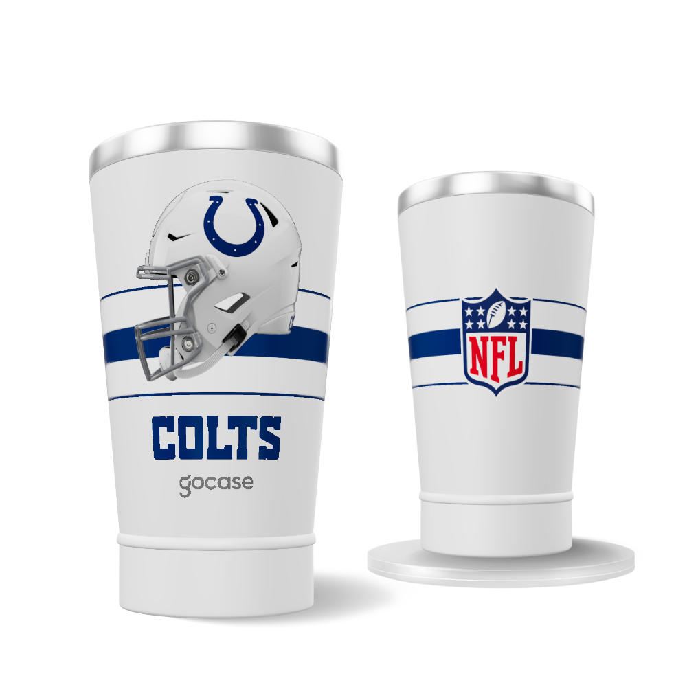 Copo Térmico Cerveja + Ebook - NFL - Indianapolis Colts - Helmet