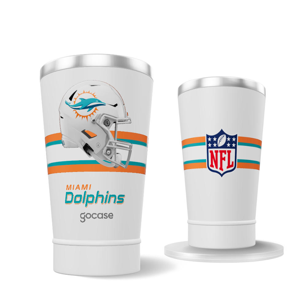 Copo Térmico Cerveja + Ebook - NFL - Miami Dolphins - Helmet