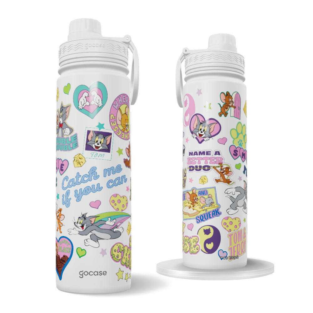 Garrafa Térmica Fresh + Ebook - Tom & Jerry - Stickers