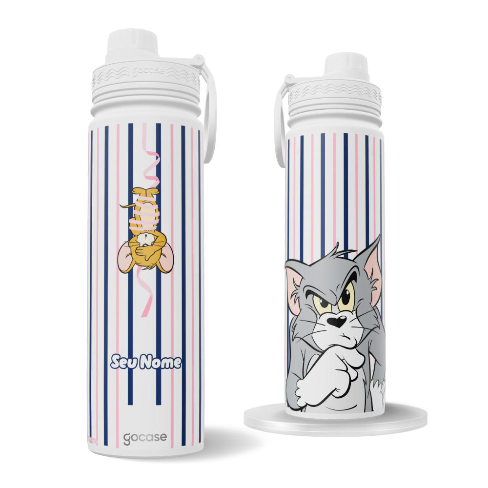 Garrafa Térmica Fresh + Ebook - Tom & Jerry - Listras