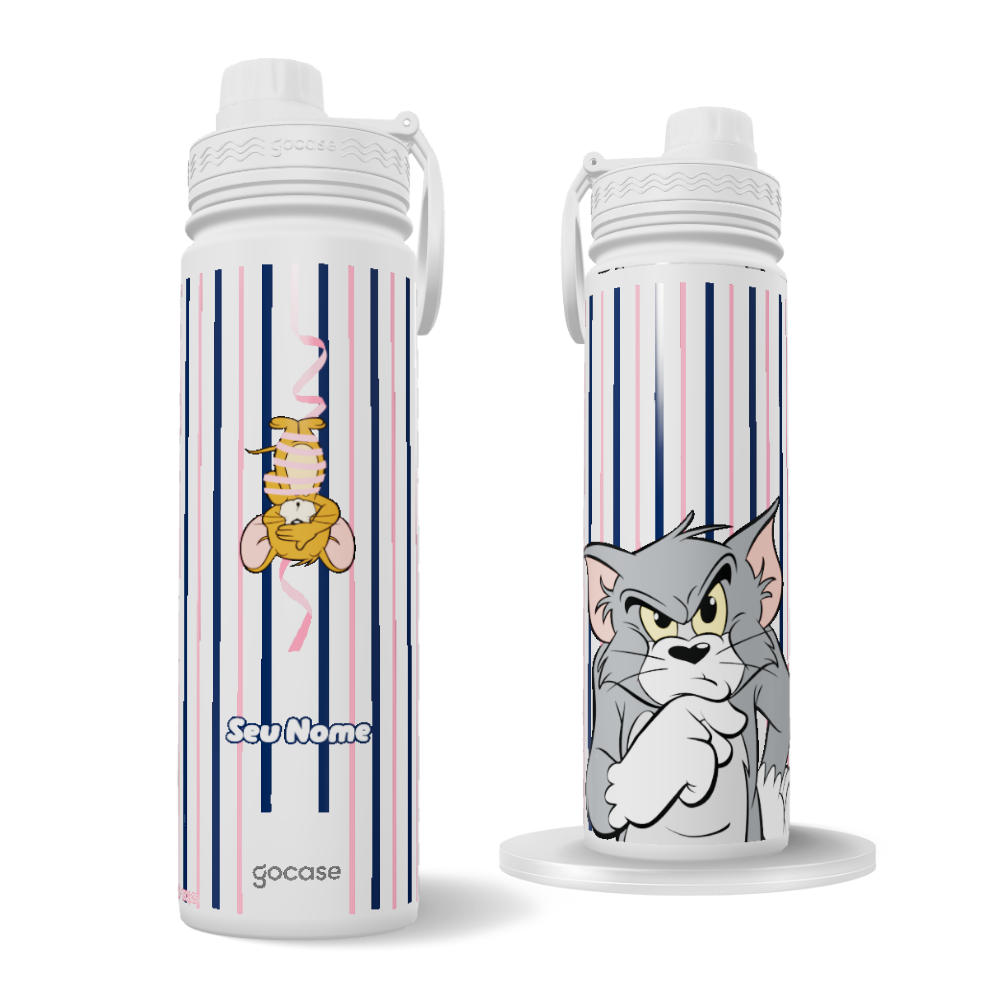 Garrafa Térmica Fresh + Ebook - Tom & Jerry - Listras