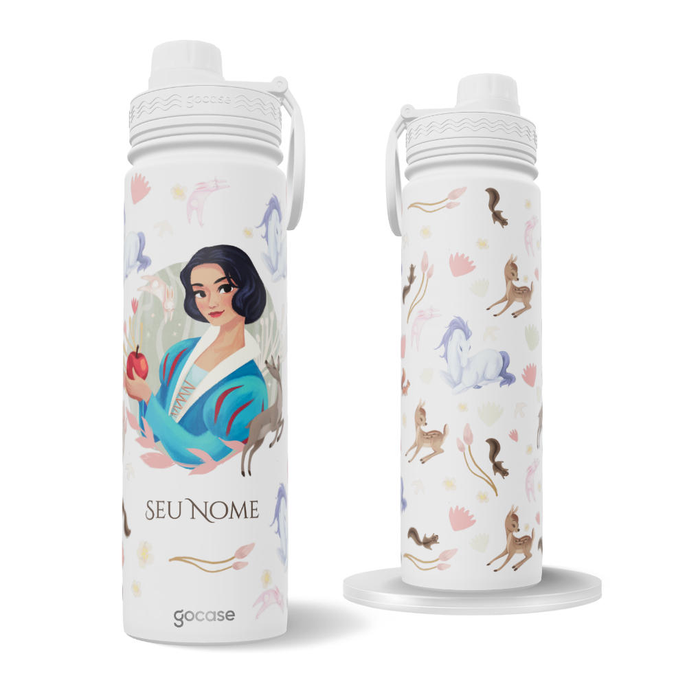 Garrafa Térmica Fresh + Ebook - Branca de Neve - Floresta Encantada