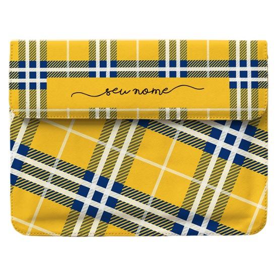 Capa para Notebook - Xadrez Amarelo Manuscrita