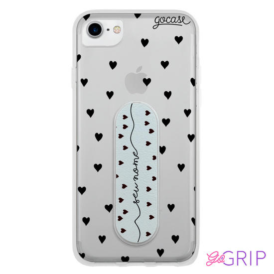 Kit Black Hearts Manuscrita (Capinha + GoGrip)