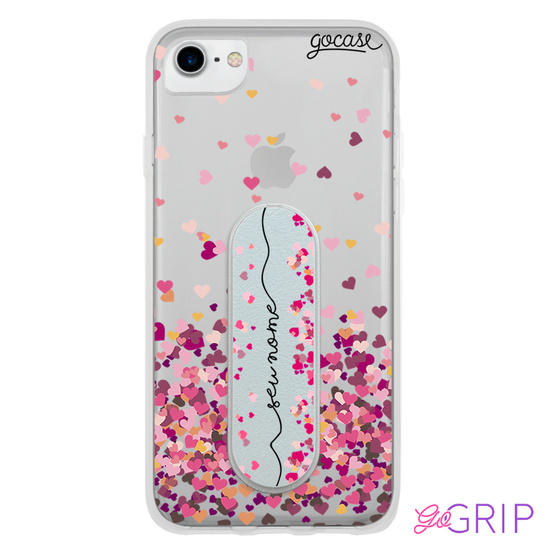 Kit Corações Flutuantes Manuscrita (Capinha + GoGrip)