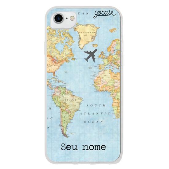 Capinha para celular Mapa Mundi Customizável