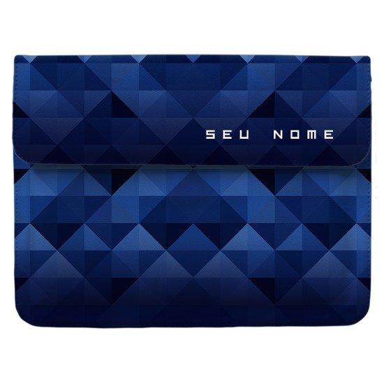 Capa para Notebook - Azul Geométrico Personalizada