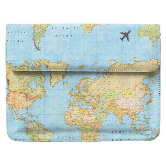 Case Clutch Notebook - Mapa Mundi Manuscrita