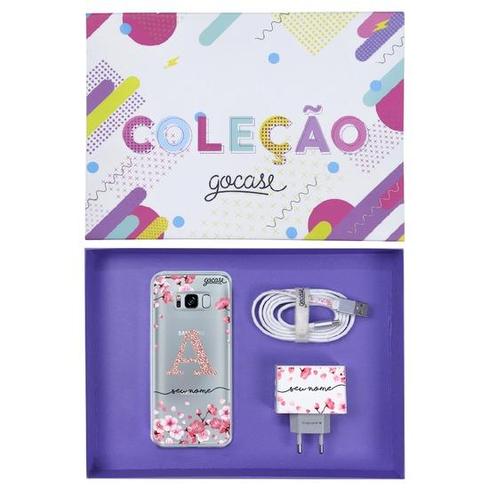 Kit Pétalas de Cerejeira (Case + Cabo Micro Type C + Carregador Duplo + Caixa Minha Coleção)