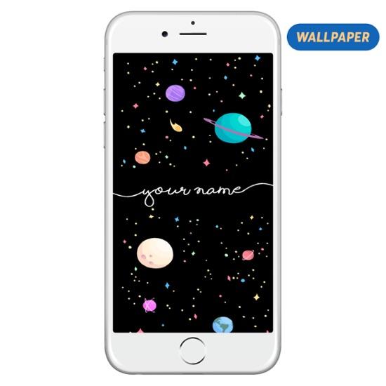 Wallpaper - Planets Handwritten