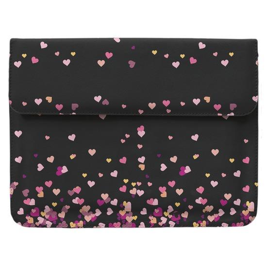 Case Clutch Notebook - Corações Flutuantes Black Manuscrita