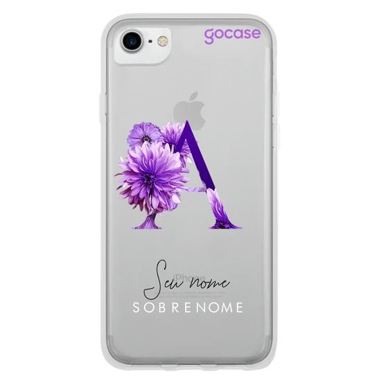 Capinha para celular Iniciais Jardim Violeta Clean