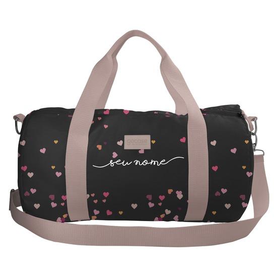 Bolsa de Academia UP - Corações Flutuantes Black Manuscrita