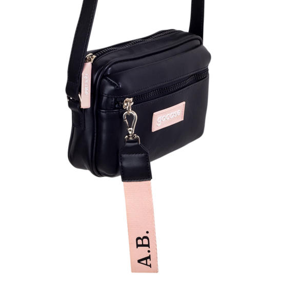 Bolsa Crossbody Tiracolo Soft Preta - Iniciais