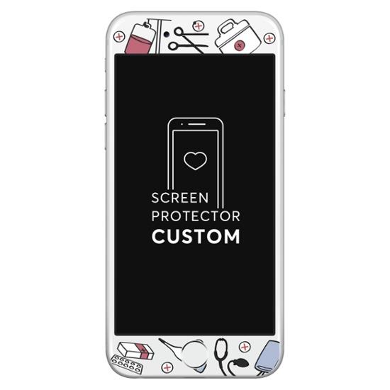 Cuidados de médico - Película Anti-Impacto Customizada - Vidro Temperado