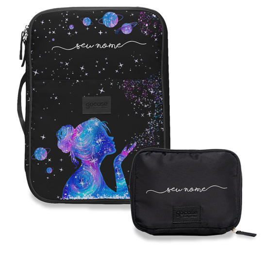 Kit Capa para Notebook Job + Porta Acessórios - Poeira das Estrelas