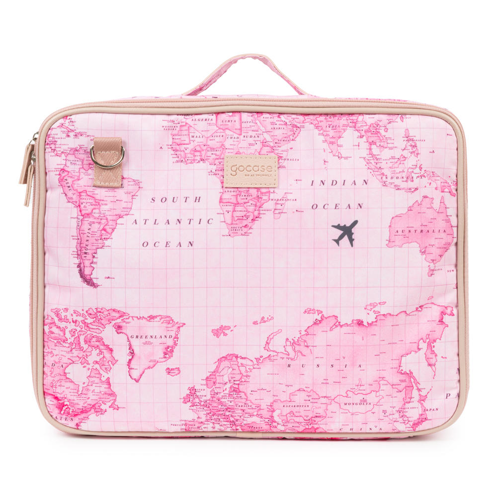 Capa Para Notebook Job 16" - Mapa Mundi Rosa