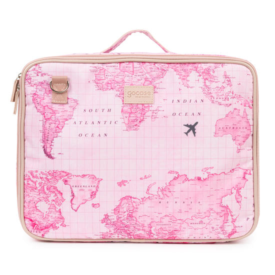 Capa Para Notebook Job 16" - Mapa Mundi Rosa