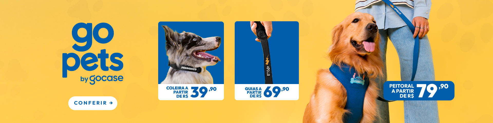 Lançamento - Linha Pet - Coleira, Peitoral e Guia
