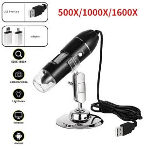Digital Microscope Camera 1600X, 1000X, 500X Type C USB