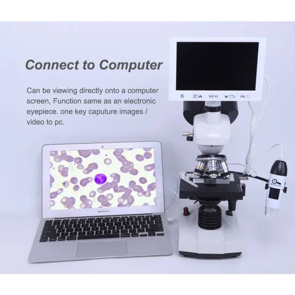 Compound Microscope With Display Trinocular Compound Microscope: Microscope With Monitor | 2500x ...