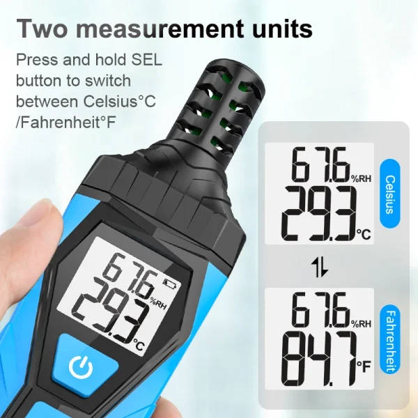 Temperature Humidity Meter Sensor Hygrometer Digital -~° Indoor Ambient LCD Fahrenheit Wet Bulb Temperature Monitor | Professional Grade | Bulk Available - Image 4