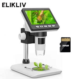 Elikliv EDM43 1000x 1080P Digital Microscope for electronics 4.3" Microscope for cell phones Soldering PCB Repair support PC Lap | Professional Grade | Bulk Available