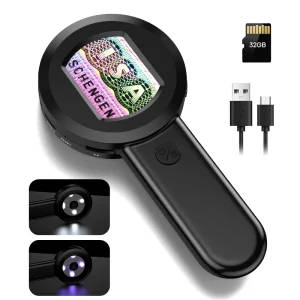 Hayve 2‘’ Digital Microscope 100X Zoom Magnifying Glass with Light Coin Magnifier with 2 Color Light Mode Windows/Mac Compatible | Professional Grade | Bulk Available