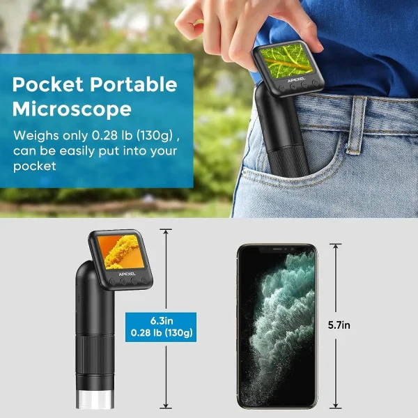 Handheld Digital Microscope 800X 2" LCD Screen USB Lab Digital ...