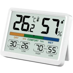 Home Indoor Thermometer For Room Digital Hygrometer Gauge Temperature And Humidity Monitor Meter Magnetic With High Low History | Professional Grade | Bulk Available