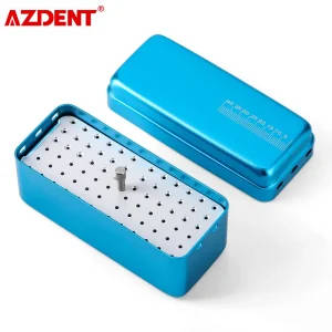 AZDENT 72 Holes Dental Disinfection Box Aluminum Autoclave Sterilizer Case for FG Burs Sterilization Holder Dentistry Lab Tools | Professional Grade | Bulk Available