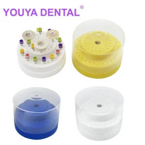 1Pcs 60 Holes Nail Grinding Head Stand Box Burs Block Case Box Dental Round Plastic Bur Holder Dentistry Lab Tools | Professional Grade | Bulk Available