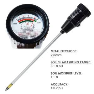 Soil pH Moisture Tester Meter 295mm Electrode