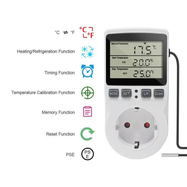 Digital Temperature Controller Timer Socket Thermostat: Digital ...