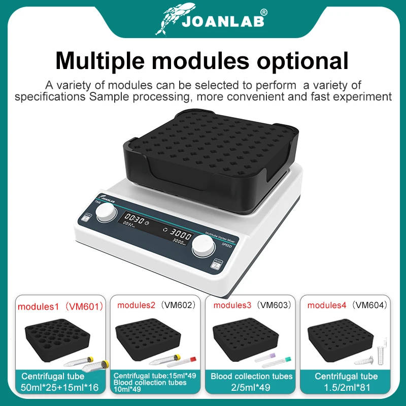 JOANLAB Multi-Tube Vortex Mixer 3000rpm Lab Shaker Efficiently mix multiple samples with the JOANLAB Multi-Tube Vortex Mixer. Ideal for labs, it offers adjustable speed and timing for optimal results. Multi-Tube Vortex Mixer Efficiently mix multiple samples with the JOANLAB Multi-Tube Vortex Mixer. Ideal for labs, it offers adjustable speed and timing for optimal results. JOANLAB Multi-Tube Vortex Mixer 3000rpm Lab Shaker - Image 4